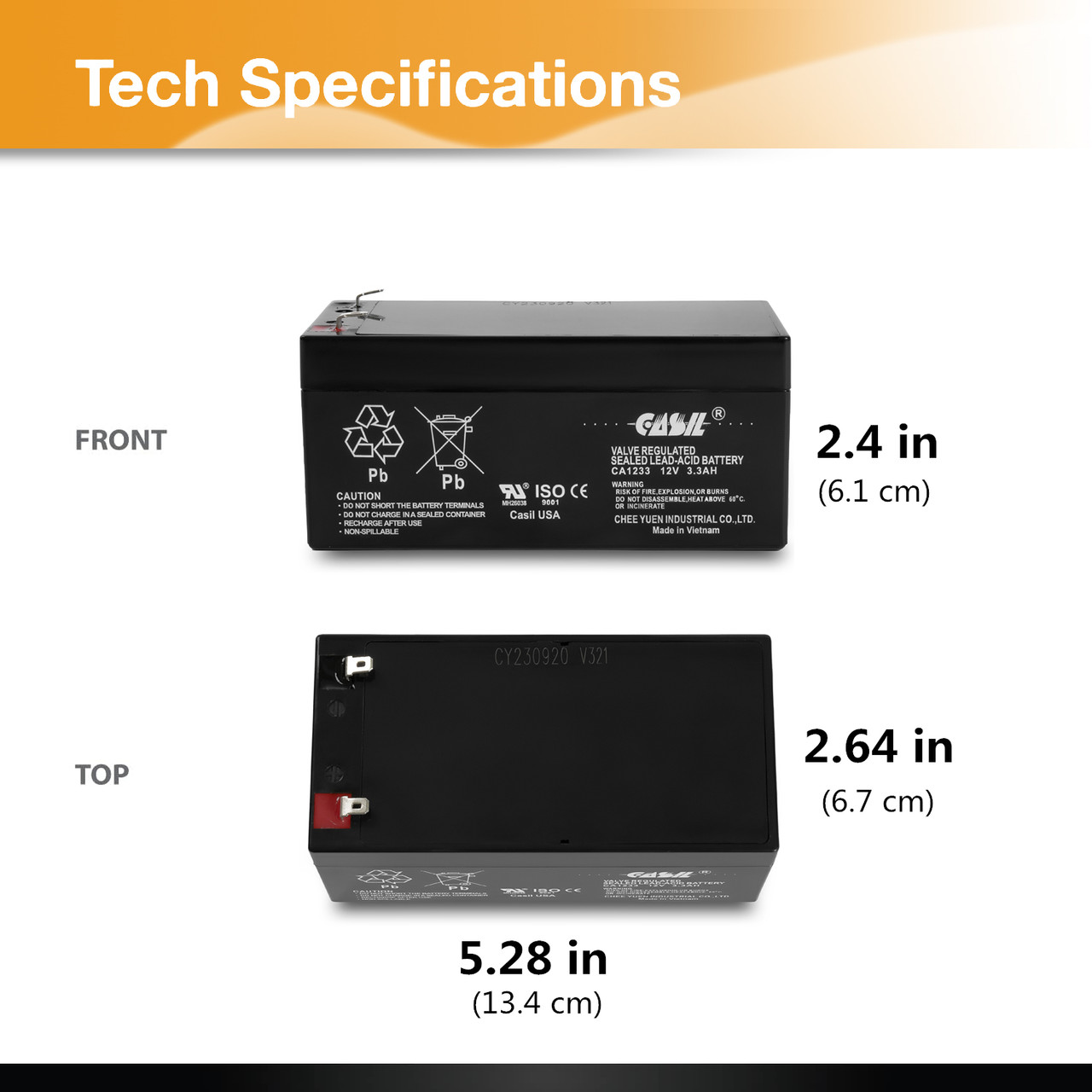 Casil 12v 3ah 3.3ah 3.4ah UPS - APC Battery Back Up