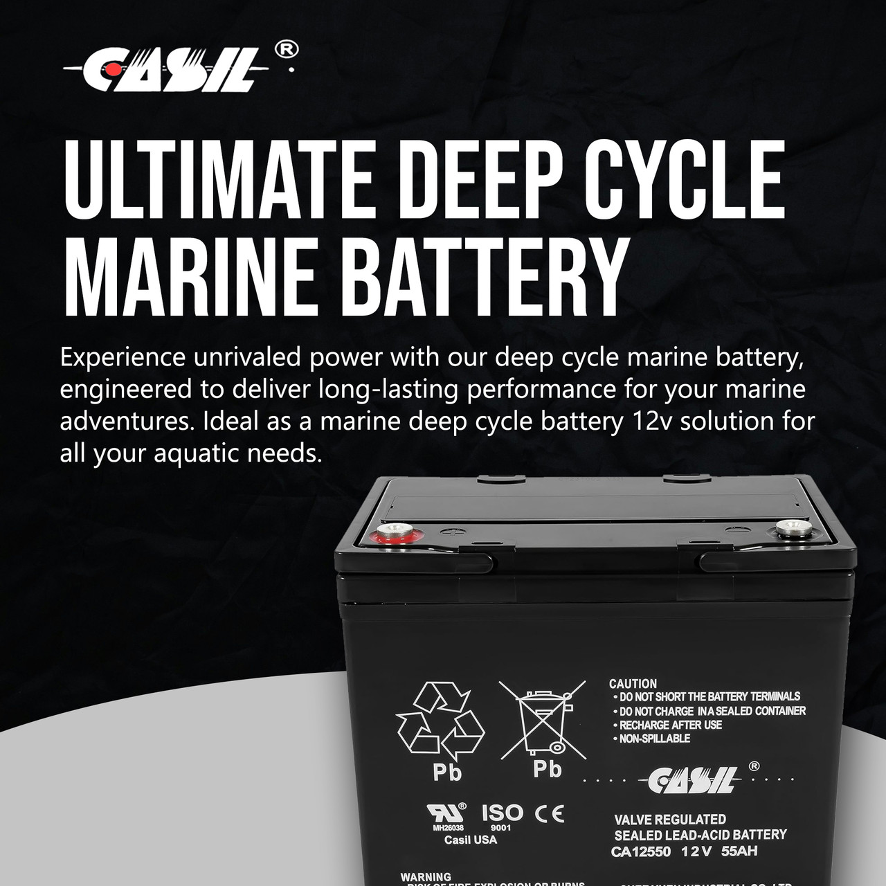 Casil CA12550 12v 55ah Sealed Lead Acid Alarm Battery Replaces 40ah 42ah and 45ah