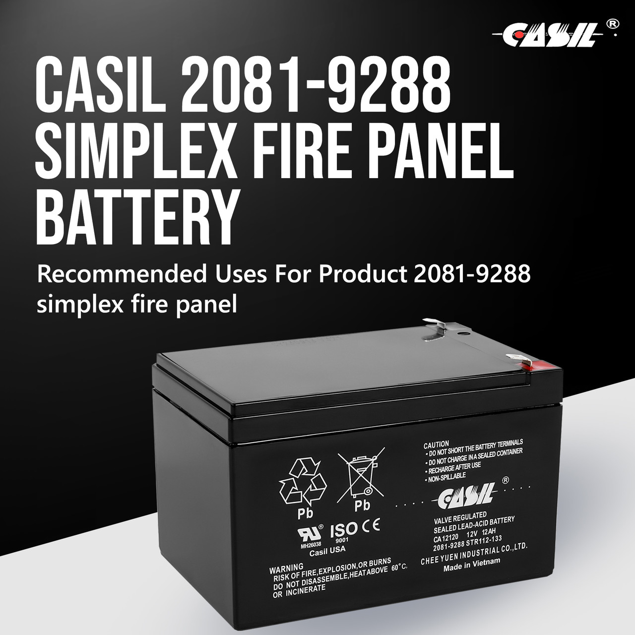 Casil CA12120 12v 12ah UPS APC Replacement Sealed Lead Acid Battery F2 Terminals