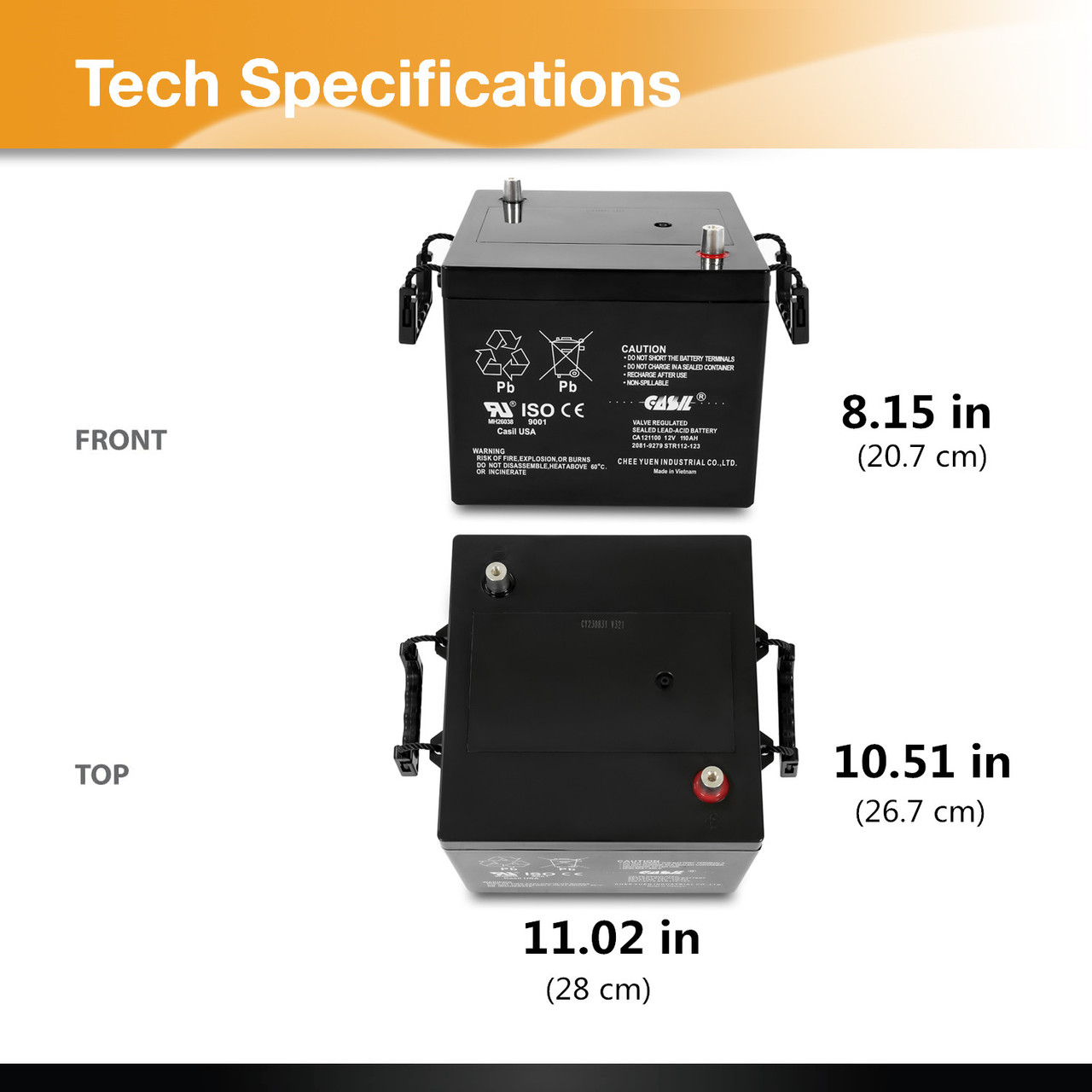 Simplex Grinnell 2081-9279 Fire Alarm Control Panel Battery 12V 110ah