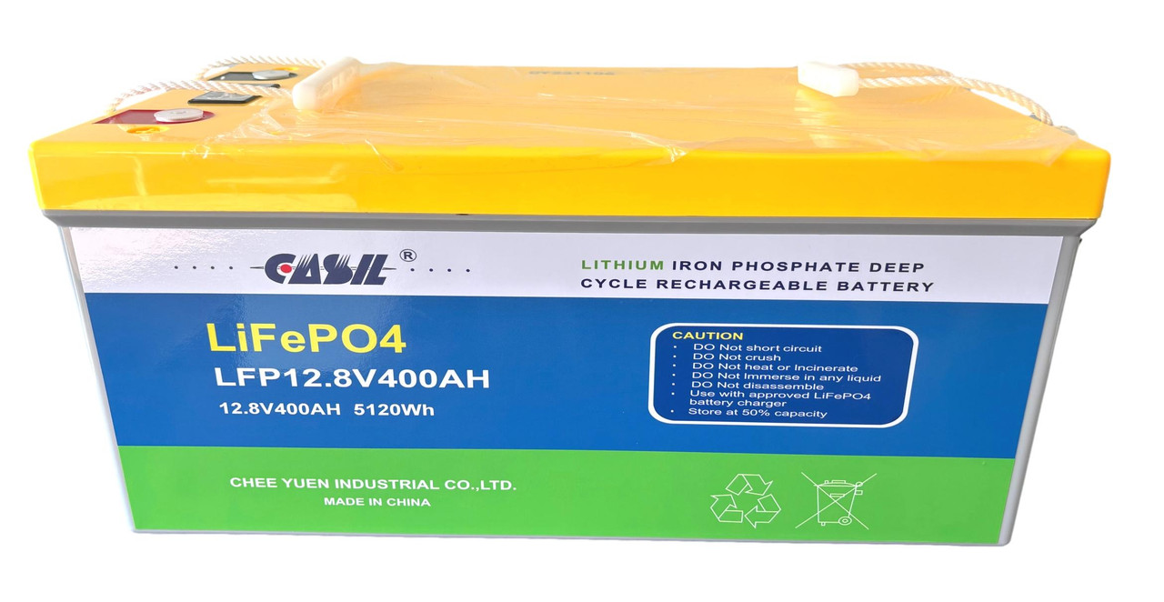 Casil 12V 400Ah Deep Cycle Lithium Battery, 12V Lifepo4 Rechargeable Battery 4000+ Cycle, Built-in 250A BMS, Perfect for Solar System, RV, Backup Power, Off-Grid and Marine Applications…