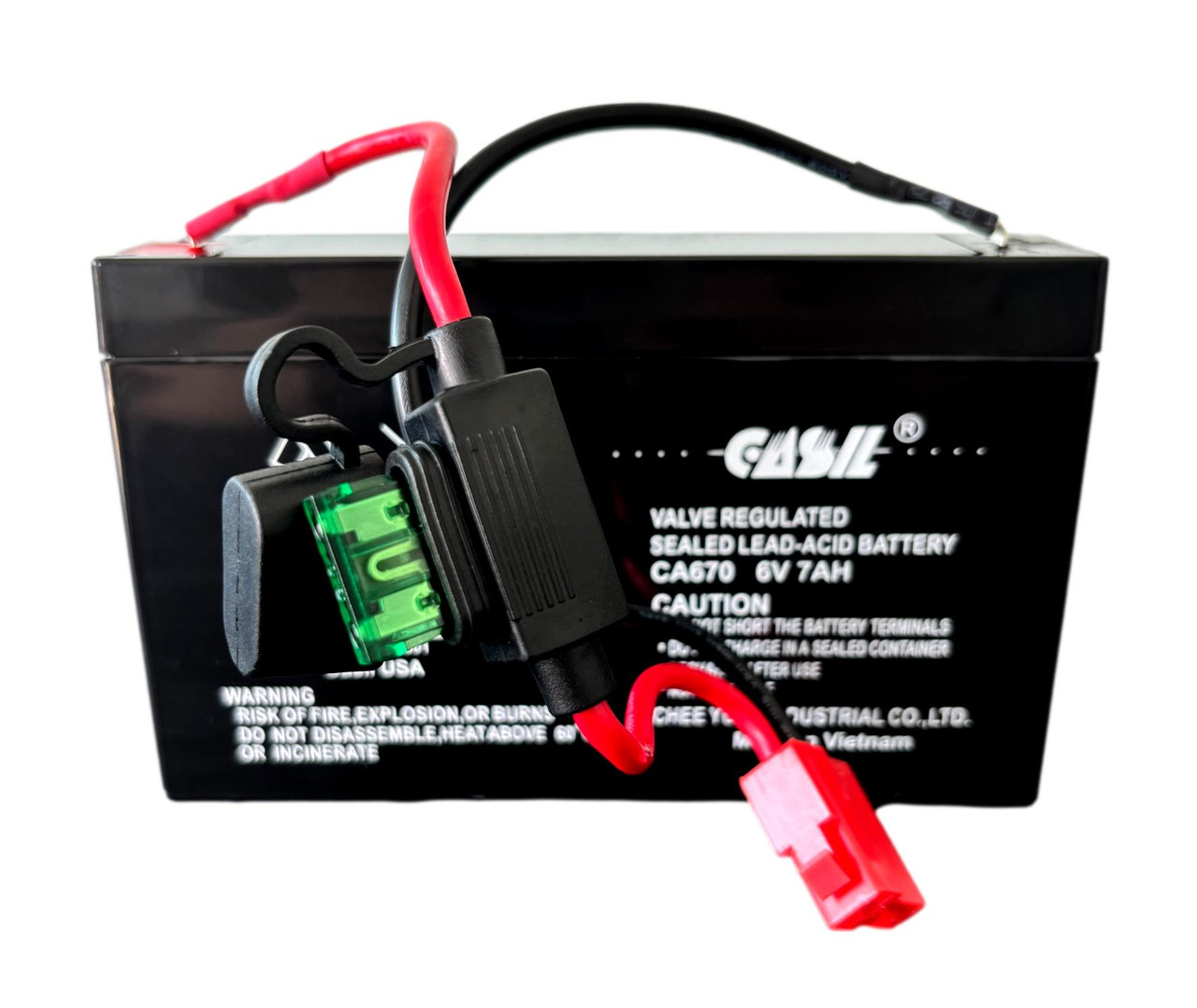 6V 7Ah SLA Deep Cycle Battery with Wires for NEATA XK06-006-00732, Avigo 6-Volt Mini Cooper, Audi R8 Spyder, Wildfire Quad, Mercedes, KT6V7AHBATT Ride-On Car