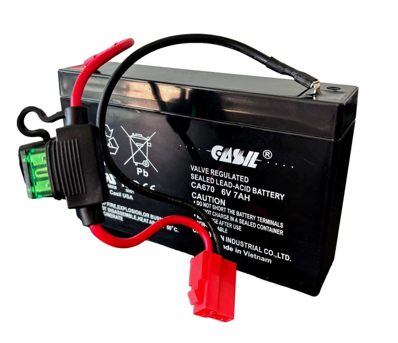 6V 7Ah SLA Deep Cycle Battery with Wires for NEATA XK06-006-00732, Avigo 6-Volt Mini Cooper, Audi R8 Spyder, Wildfire Quad, Mercedes, KT6V7AHBATT Ride-On Car