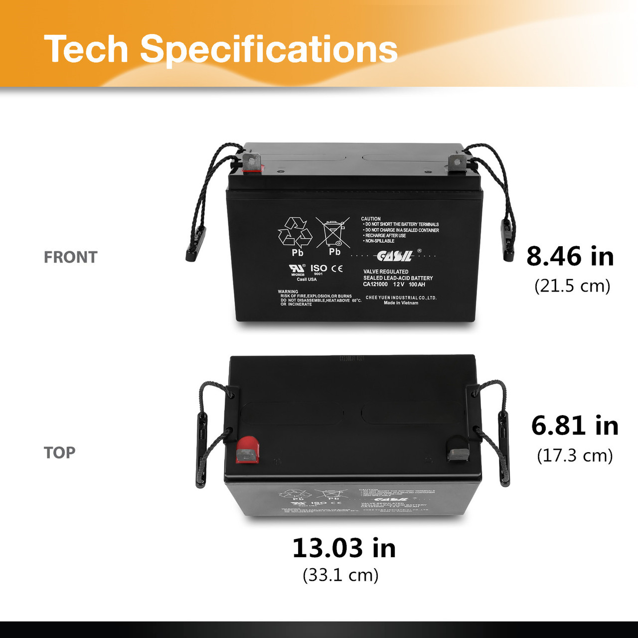 12v 100ah Battery for RENOGY PV SOLAR PANELS