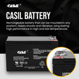 Casil CA1280 12v 8ah Sealed Lead Acid Battery F2