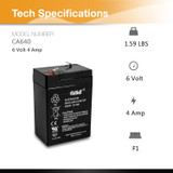 Casil CA640 6v 4ah Rechargeable Sealed Lead Acid Battery Battery