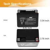 YTX4L-BS 12V 3AH 50 CCA Power Sport SLA Battery - Casil Battery