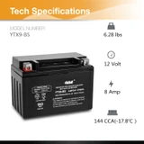 YTX9-BS - 12V 8AH 135 CCA - SLA Power Sport Battery - Casil Battery