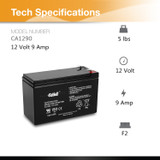 12V 9AH Rechargeable SLA Battery for Razor e200 / e200s / e225 / e300,APC UPS Computer Backup Power (BX1300LCD), APC Back-UPS NS 1250, 2 Pack