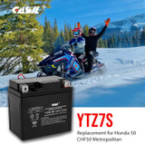 Casil YTZ7S 12V 6AH Battery AGM Power Sport Battery, Replace for Honda 50 CHF50 Metropolitan, II, SP '02-12 (YTZ7S)