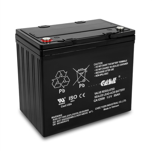Casil CA12550 12v 55ah Pride Mobility Jazzy 600, 600 XL, 614, 614HD Battery Nut & Bolt Terminal