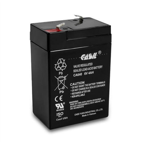 Casil CA640 6v 4AH Rechargeable Sealed Lead Acid Alarm Battery