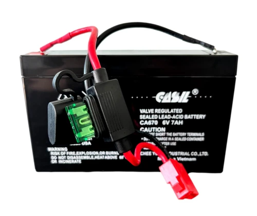6V 7Ah SLA Deep Cycle Battery with Wires for NEATA XK06-006-00732, Avigo 6-Volt Mini Cooper, Audi R8 Spyder, Wildfire Quad, Mercedes, KT6V7AHBATT Ride-On Car