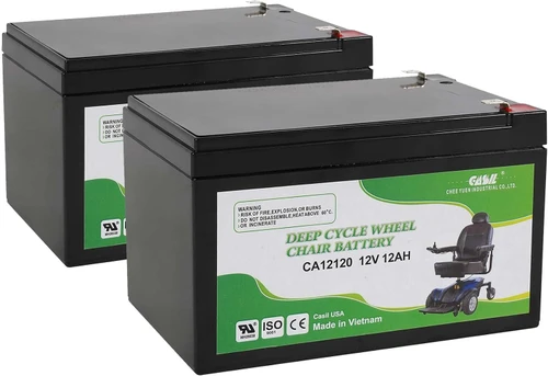 Casil Deep Cycle 12V 12AH Replacement Battery for Pride Mobility GoGo Scooter - 2 Pack