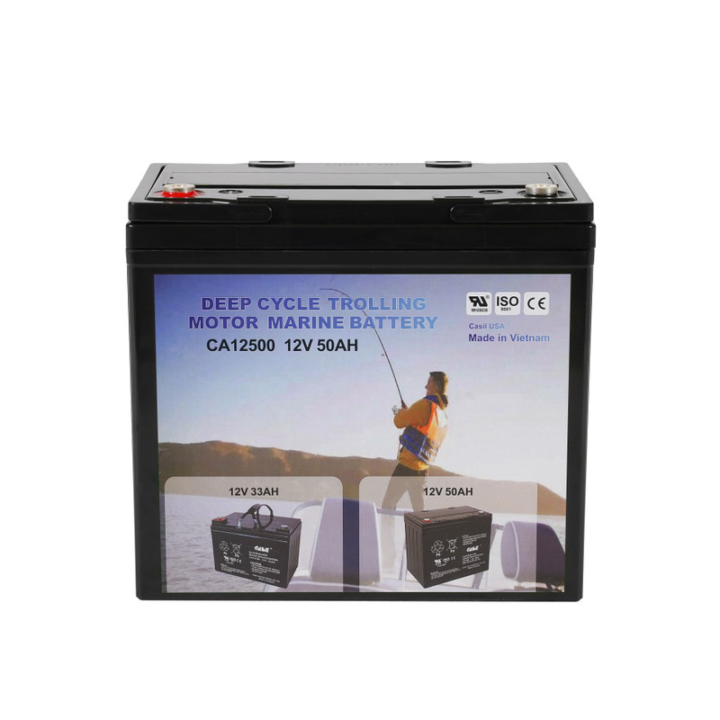 Casil 12V 50Ah Deep Cycle AGM Battery for Solar Storage, Marine Use, RV Power, Trolling Motors, Electric Wheelchairs & Off-Grid Systems
