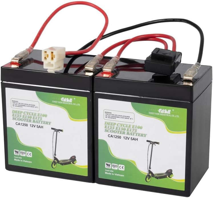 Casil 12v 5ah Razor Scooter Battery Replacement Compaticable with Razor E100, E125, E175 Electric Scooters