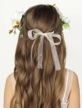 girls cream flower crown