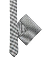 Boys black tie and hanky set - Houndstooth