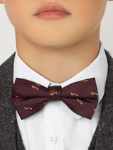 Boys burgundy fox dickie bow
