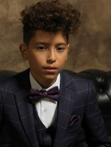 Boys royal bus print dickie bow