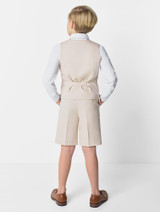 Boys beige waistcoat & shorts suit - Harvey