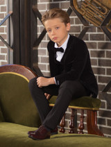 Boys black velvet suit - Felix