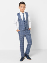 Boys blue check suit