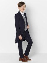 Boys navy & grey wedding suit