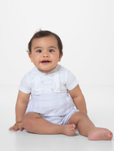 Patachou baby boys blue check romper - Edgar