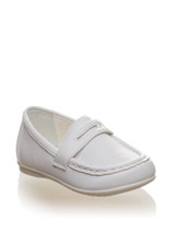 Baby boys white christening shoes