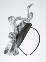 Black & silver fascinator - Pillbox