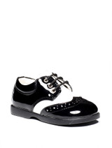 Baby boys black & white brogues