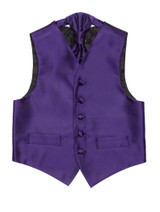Boys purple waistcoat & cravat set