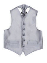 Boys silver waistcoat & cravat set