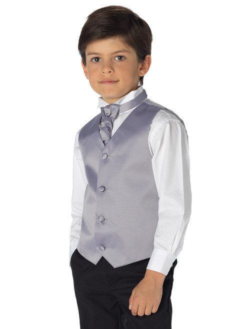 Boys silver and black waistcoat suit - Stephen