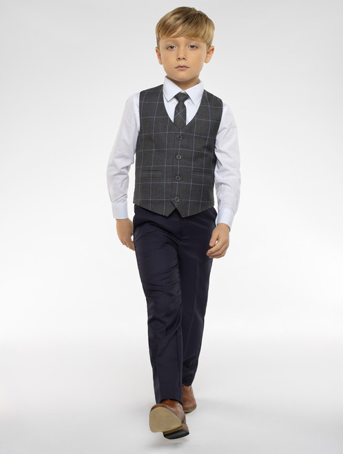 Boys check waistcoat suit - Oliver