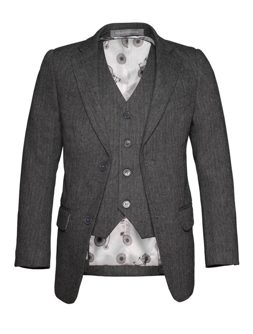 boys grey herringbone jacket