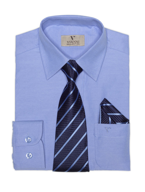 boys blue shirt & tie set