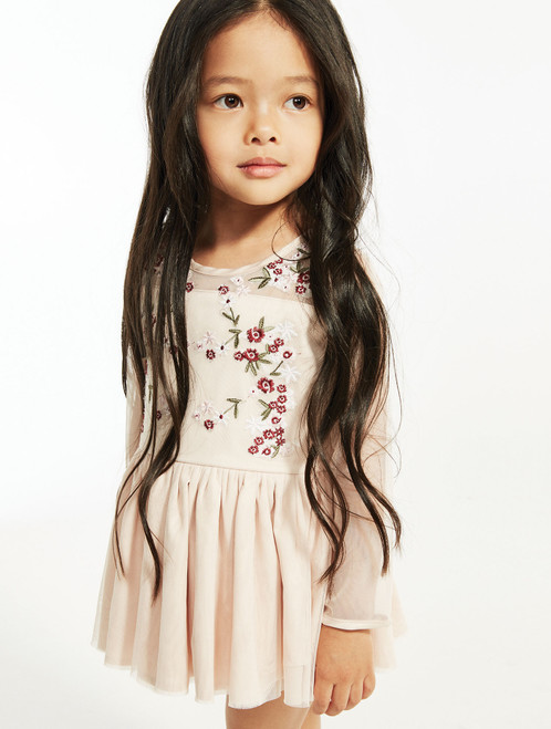girls pink flower dress