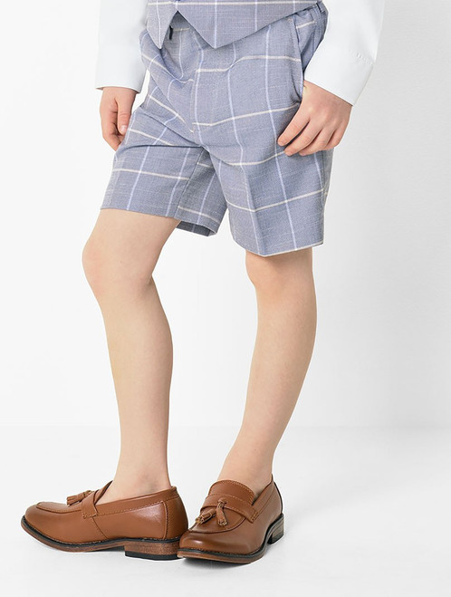 Boys blue checked shorts - Jake