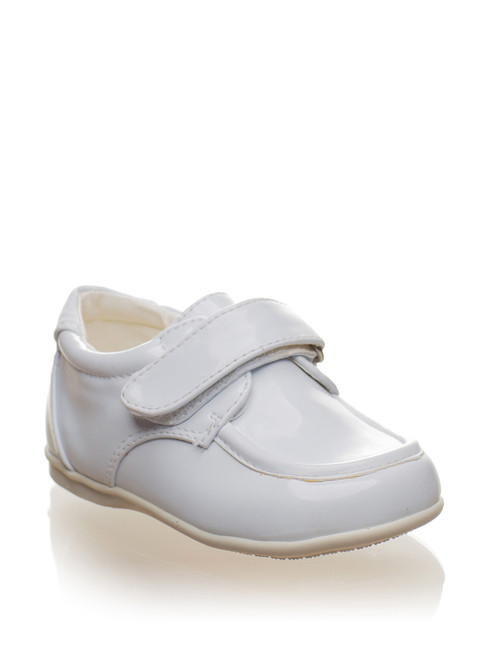 Baby boys white christening shoes