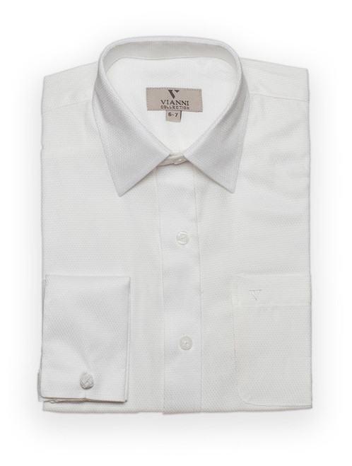 Boys cream cufflink shirt - Vianni