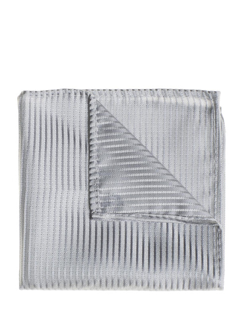 Striped silver pocket square