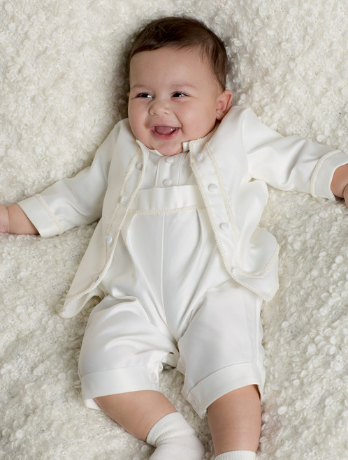 Baby boys ivory christening outfit