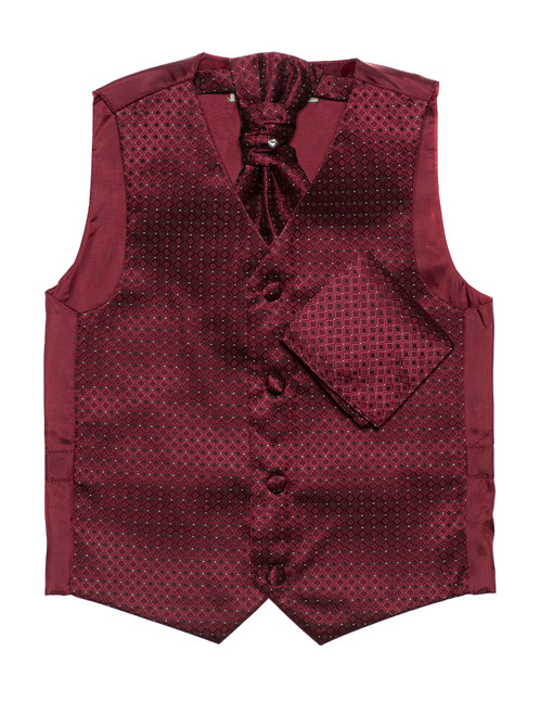 Boys burgundy waistcoat set