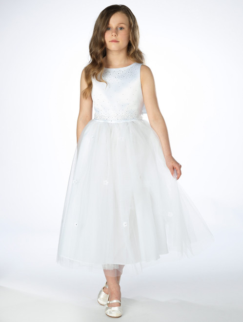 girls white flower girl dresses