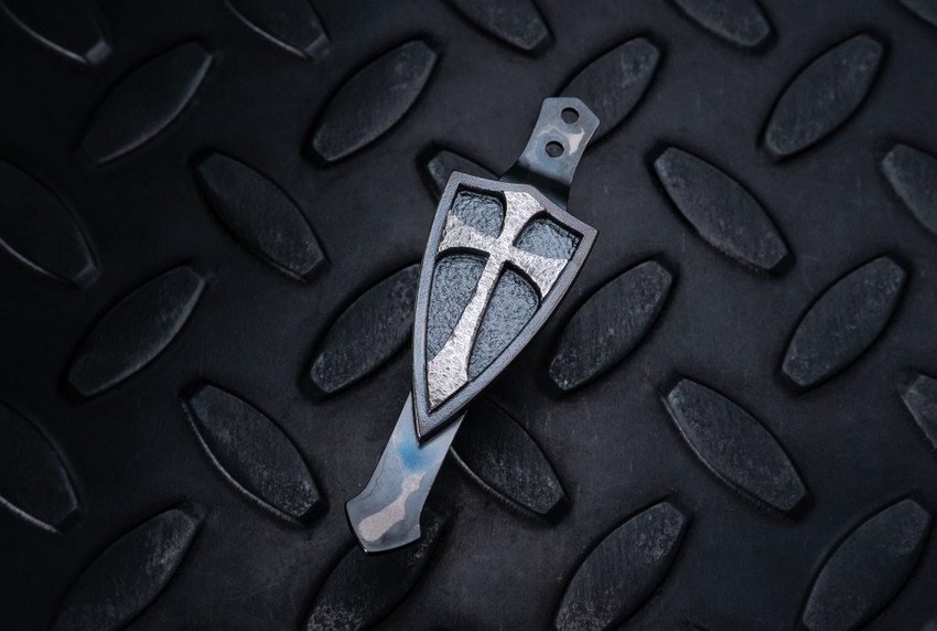 Large Silver Crusader narrow Dragontail clip