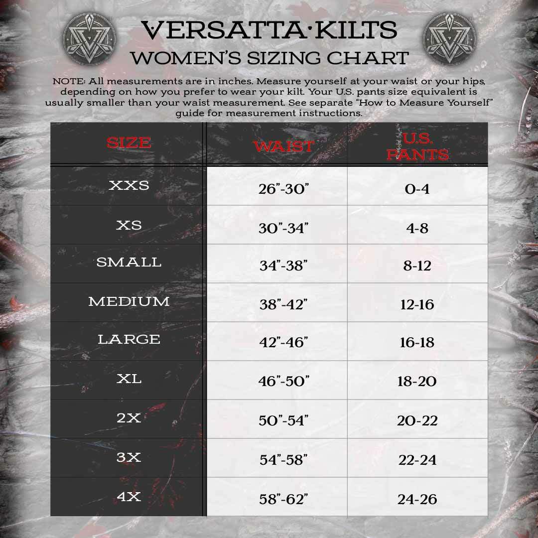 In Desc Women's Sizing Chart