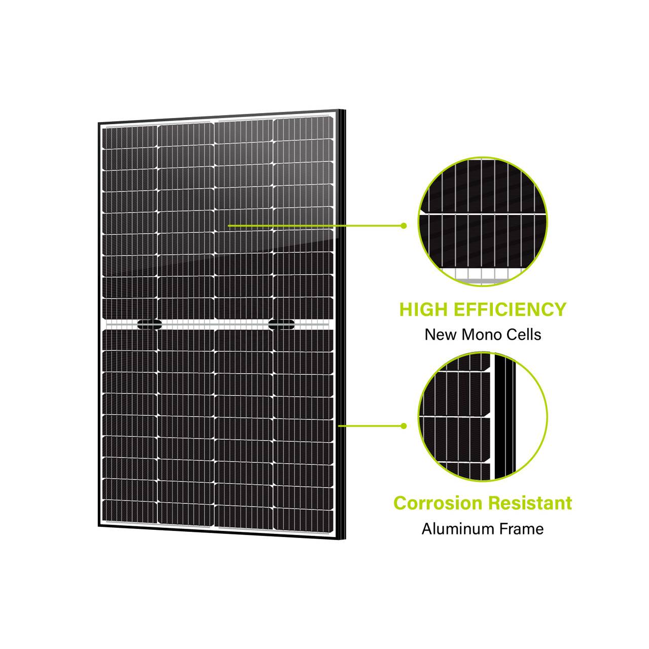 200W 12V Mono Bifacial Solar Panel w/ 9BusBar Technology -Newpowa