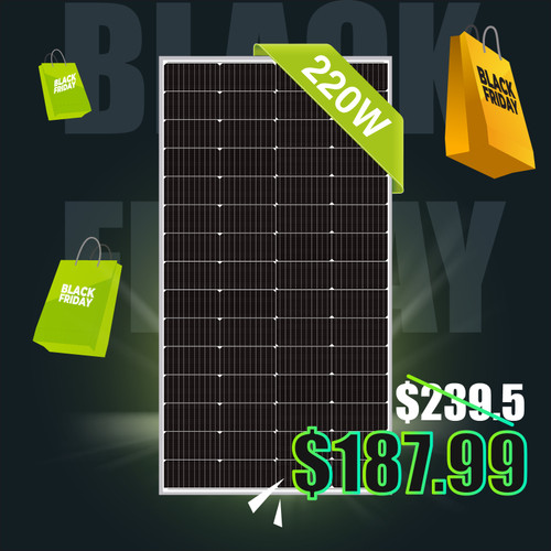 New 220W Monocrystalline 12V Solar Panel